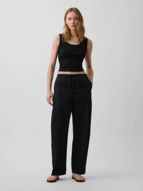 Pantalones Easy Barrel de popelín