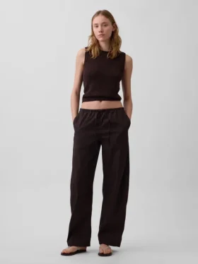 Pantalones Easy Barrel de popelín