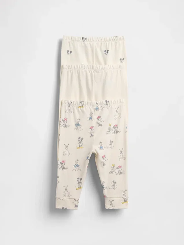 Pantalones elásticos de algodón orgánico GAP × Disney Baby (paquete de 3)