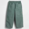Pantalones holgados de carpintero con doble refuerzo en las rodillas para niños pequeños, sin cremallera