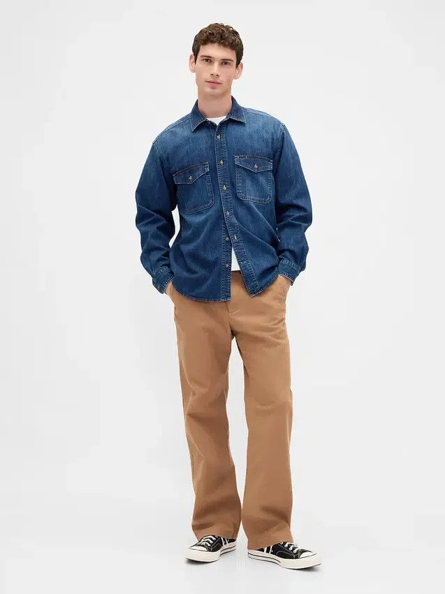 Pantalones holgados de carpintero de lona estilo años 90