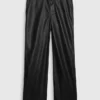 Pantalones holgados de cuero vegano de talle medio