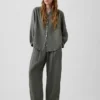 Pantalones holgados de gasa de algodón