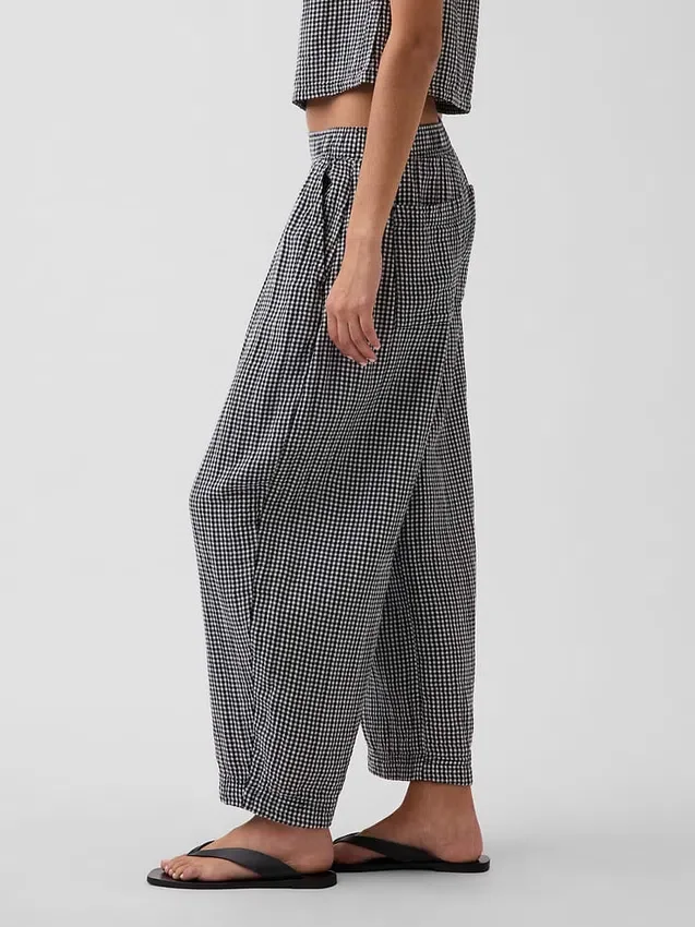 Pantalones holgados de gasa de algodón