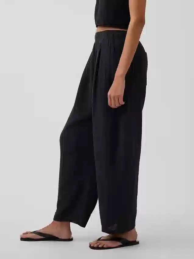 Pantalones holgados de gasa de algodón