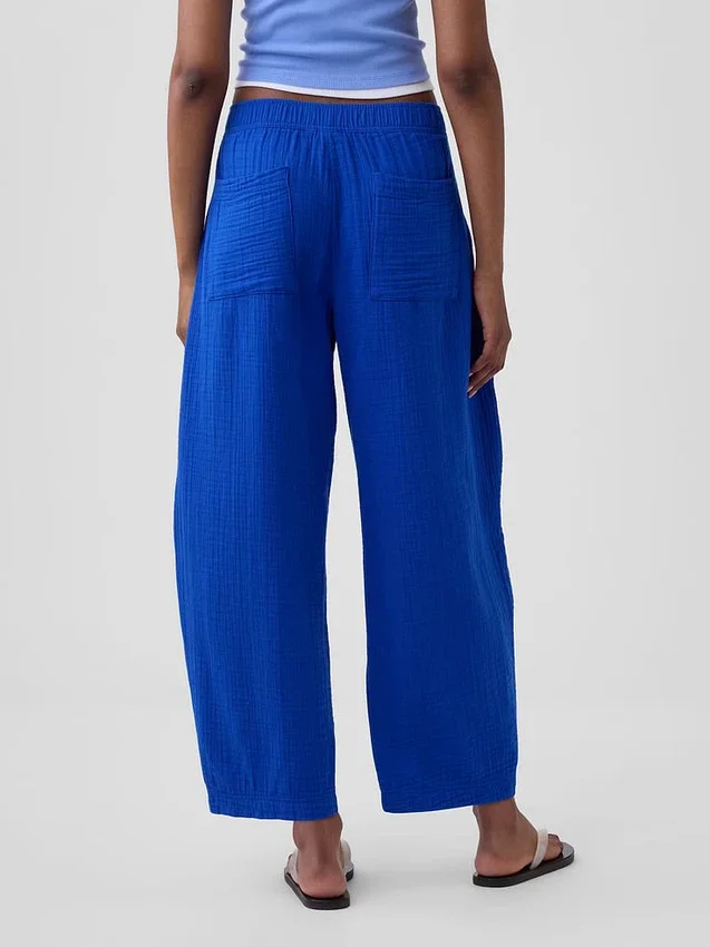 Pantalones holgados de gasa de algodón