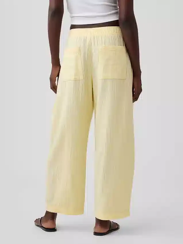 Pantalones holgados de gasa de algodón