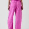 Pantalones holgados de gasa de algodón