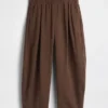 Pantalones holgados de gasa de algodón