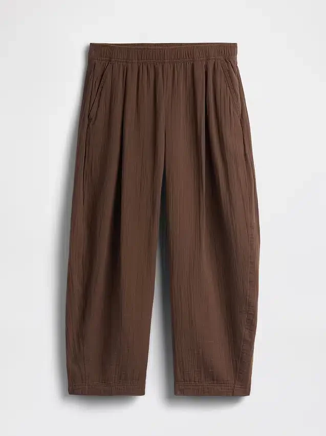 Pantalones holgados de gasa de algodón