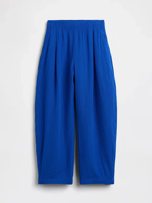 Pantalones holgados de gasa de algodón