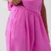 Pantalones holgados de gasa de algodón
