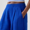 Pantalones holgados de gasa de algodón