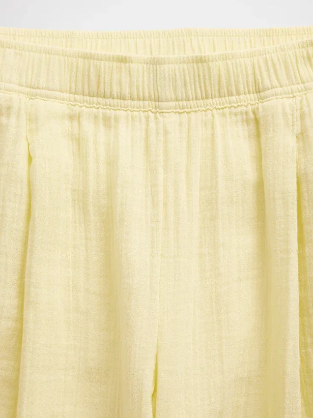 Pantalones holgados de gasa de algodón