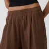 Pantalones holgados de gasa de algodón
