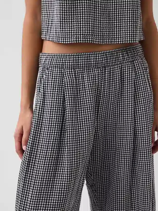 Pantalones holgados de gasa de algodón