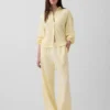 Pantalones holgados de mezcla de lino