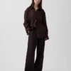 Pantalones holgados de mezcla de lino