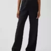 Pantalones holgados de mezcla de lino