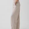 Pantalones holgados de mezcla de lino