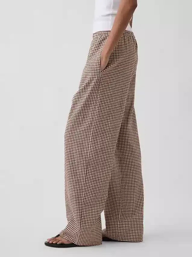 Pantalones holgados de mezcla de lino