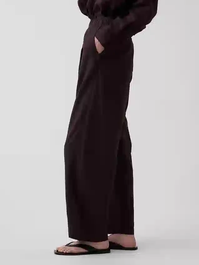 Pantalones holgados de mezcla de lino