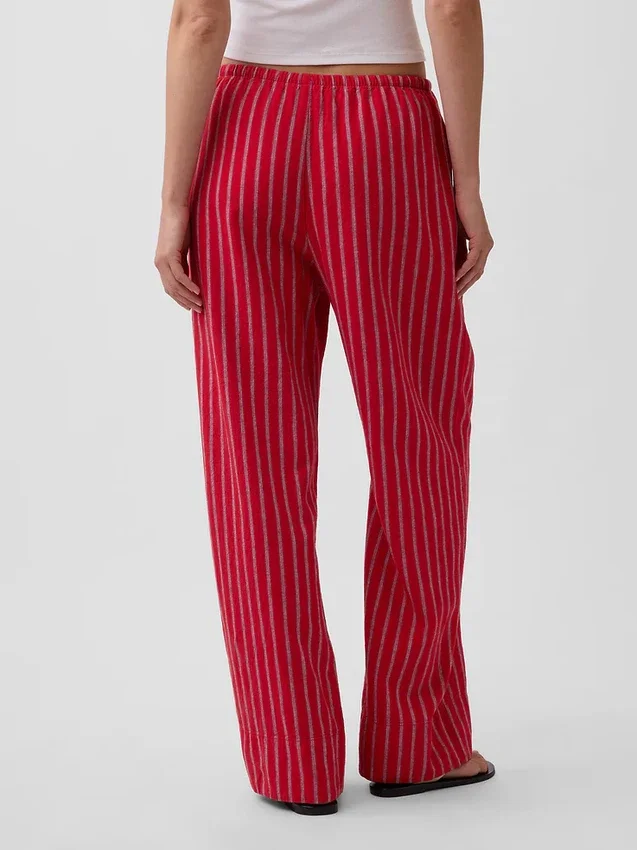 Pantalones holgados de mezcla de lino