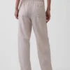 Pantalones holgados de mezcla de lino