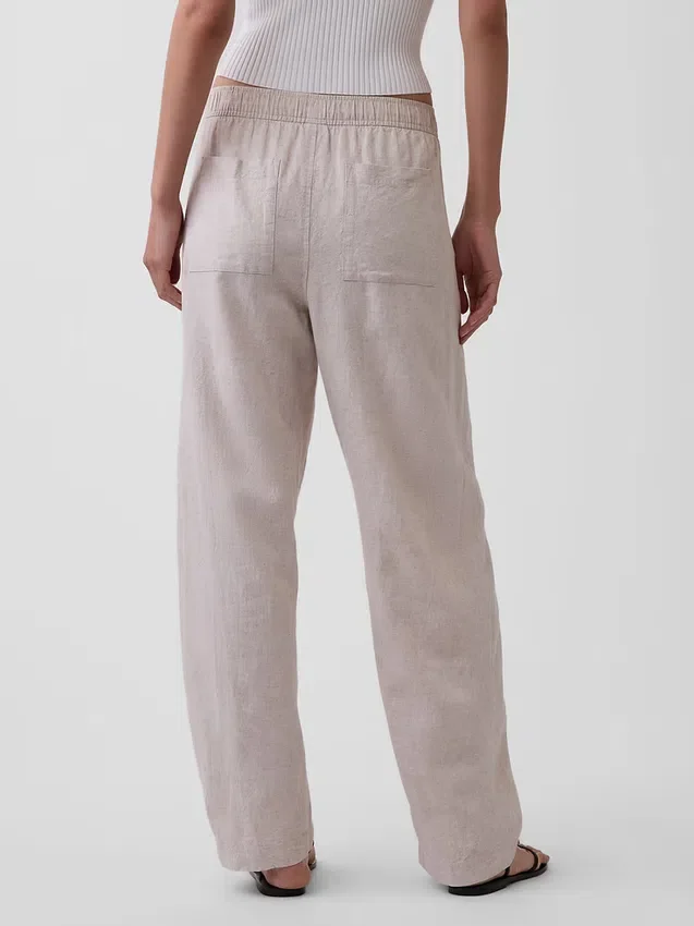 Pantalones holgados de mezcla de lino