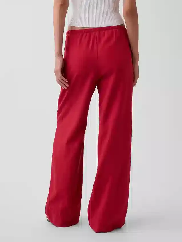 Pantalones holgados de mezcla de lino