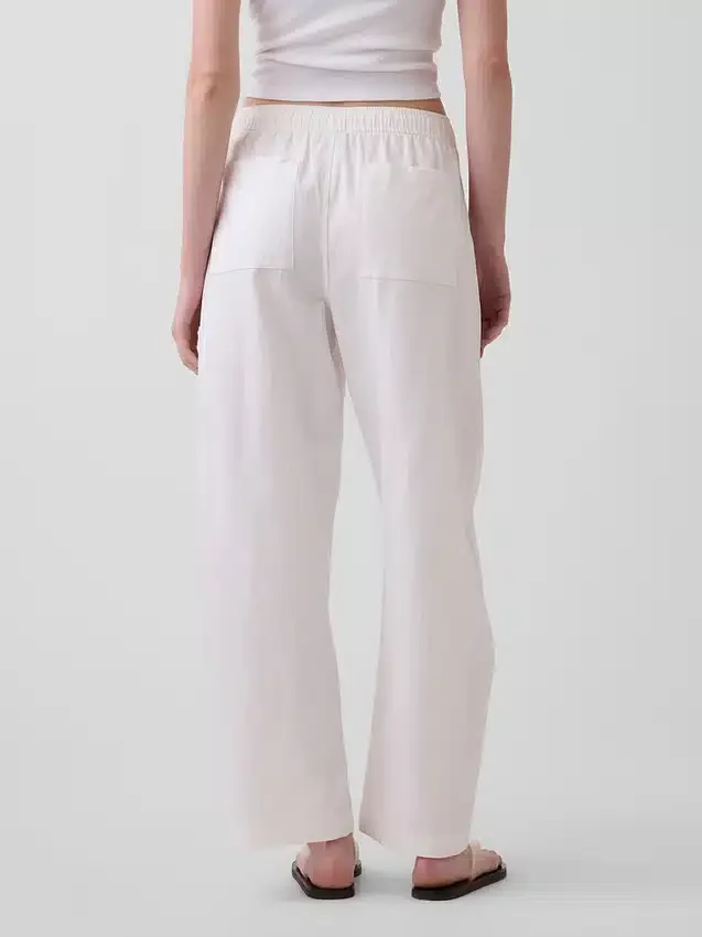Pantalones holgados de mezcla de lino