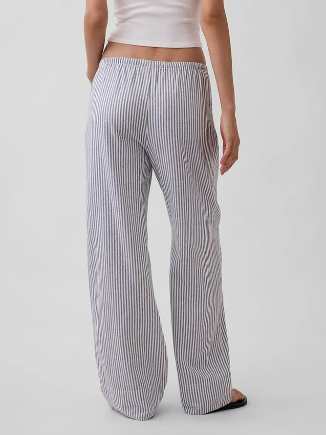 Pantalones holgados de mezcla de lino
