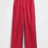 Pantalones holgados de mezcla de lino