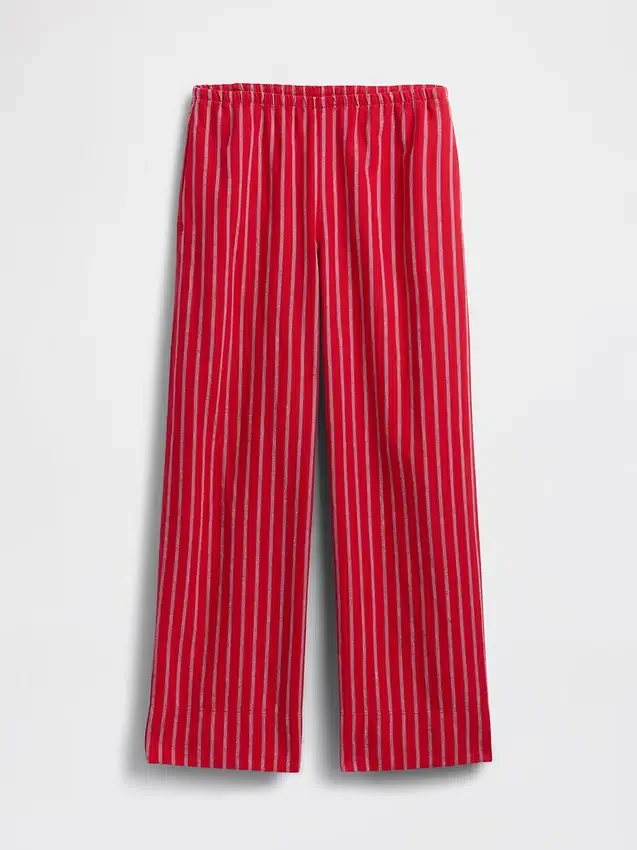 Pantalones holgados de mezcla de lino