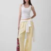 Pantalones holgados de mezcla de lino