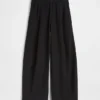 Pantalones holgados de mezcla de lino