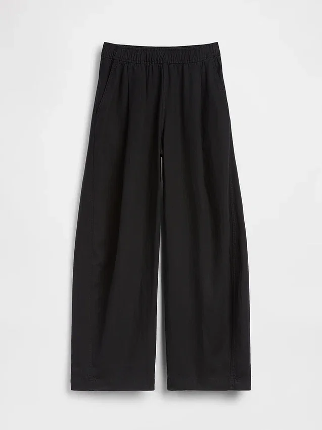 Pantalones holgados de mezcla de lino