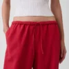 Pantalones holgados de mezcla de lino