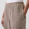 Pantalones holgados de mezcla de lino
