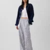 Pantalones holgados de mezcla de lino