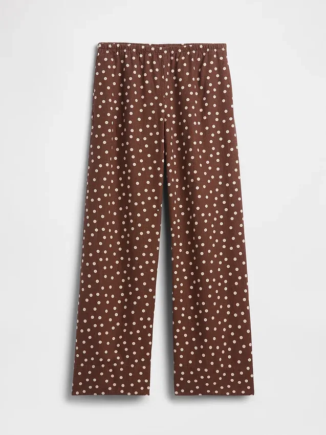 Pantalones holgados de mezcla de lino