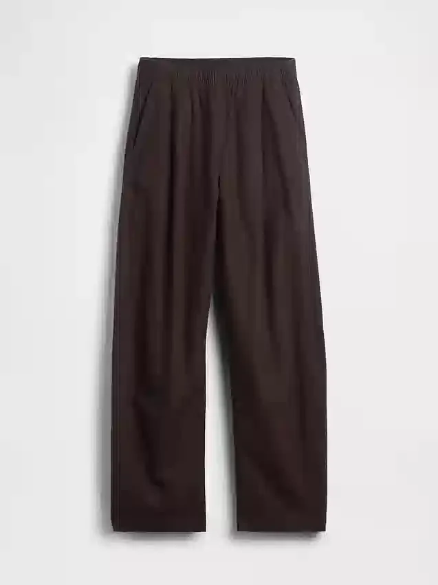 Pantalones holgados de mezcla de lino