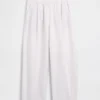 Pantalones holgados de mezcla de lino
