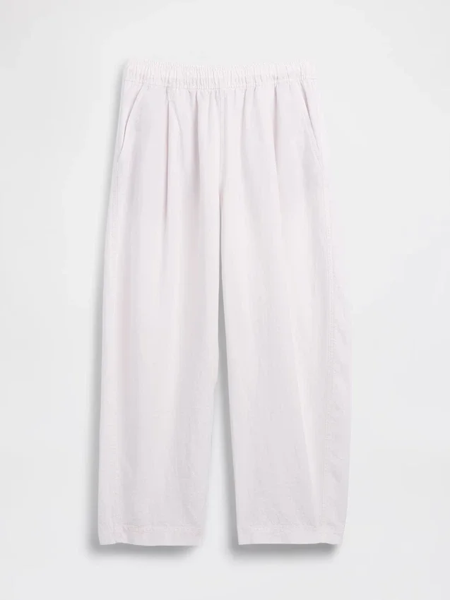 Pantalones holgados de mezcla de lino