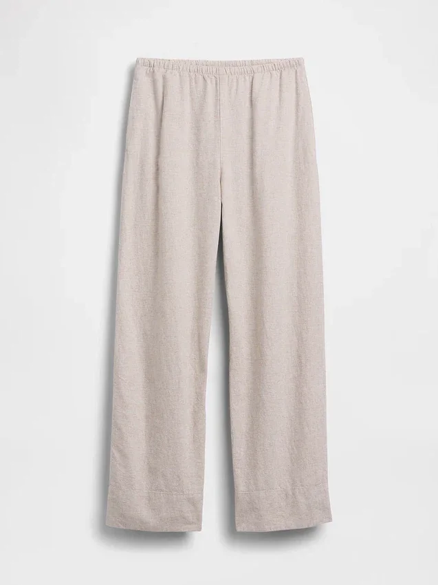 Pantalones holgados de mezcla de lino