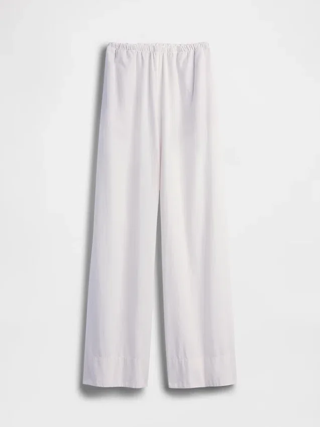 Pantalones holgados de mezcla de lino