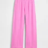 Pantalones holgados de mezcla de lino