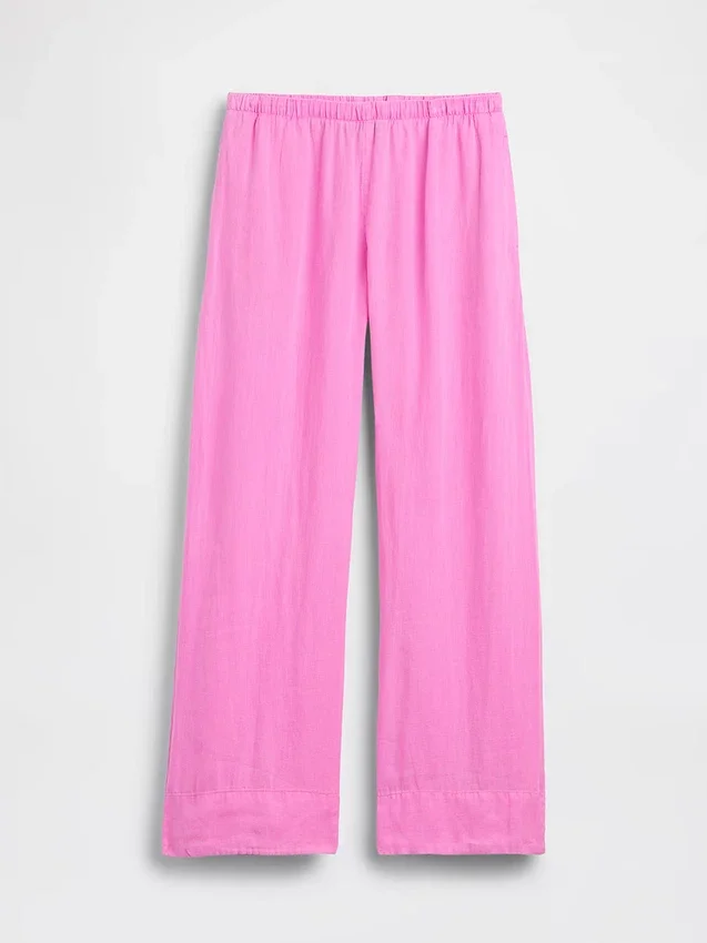 Pantalones holgados de mezcla de lino