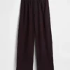 Pantalones holgados de mezcla de lino