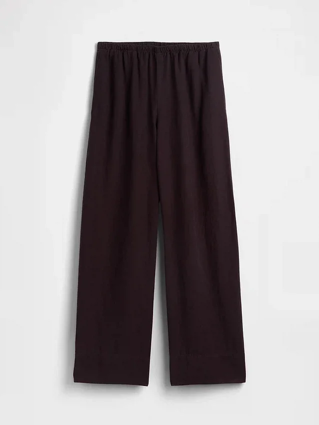 Pantalones holgados de mezcla de lino